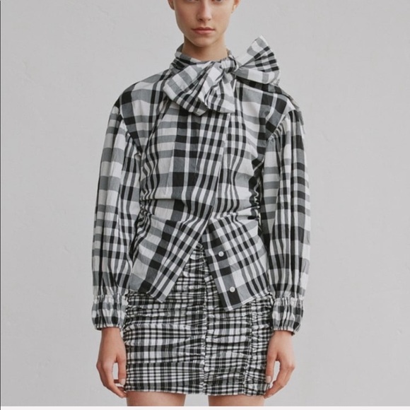 Zara plaid tie top - Picture 5 of 9